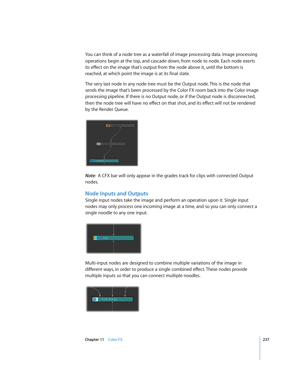 Node inputs and outputs | Apple Color 1.0 User Manual | Page 237 / 364