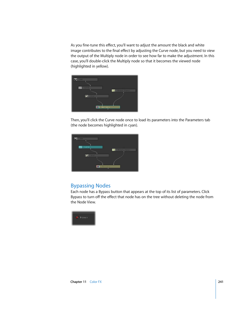Bypassing nodes, P. 241) | Apple Color 1.0 User Manual | Page 241 / 364