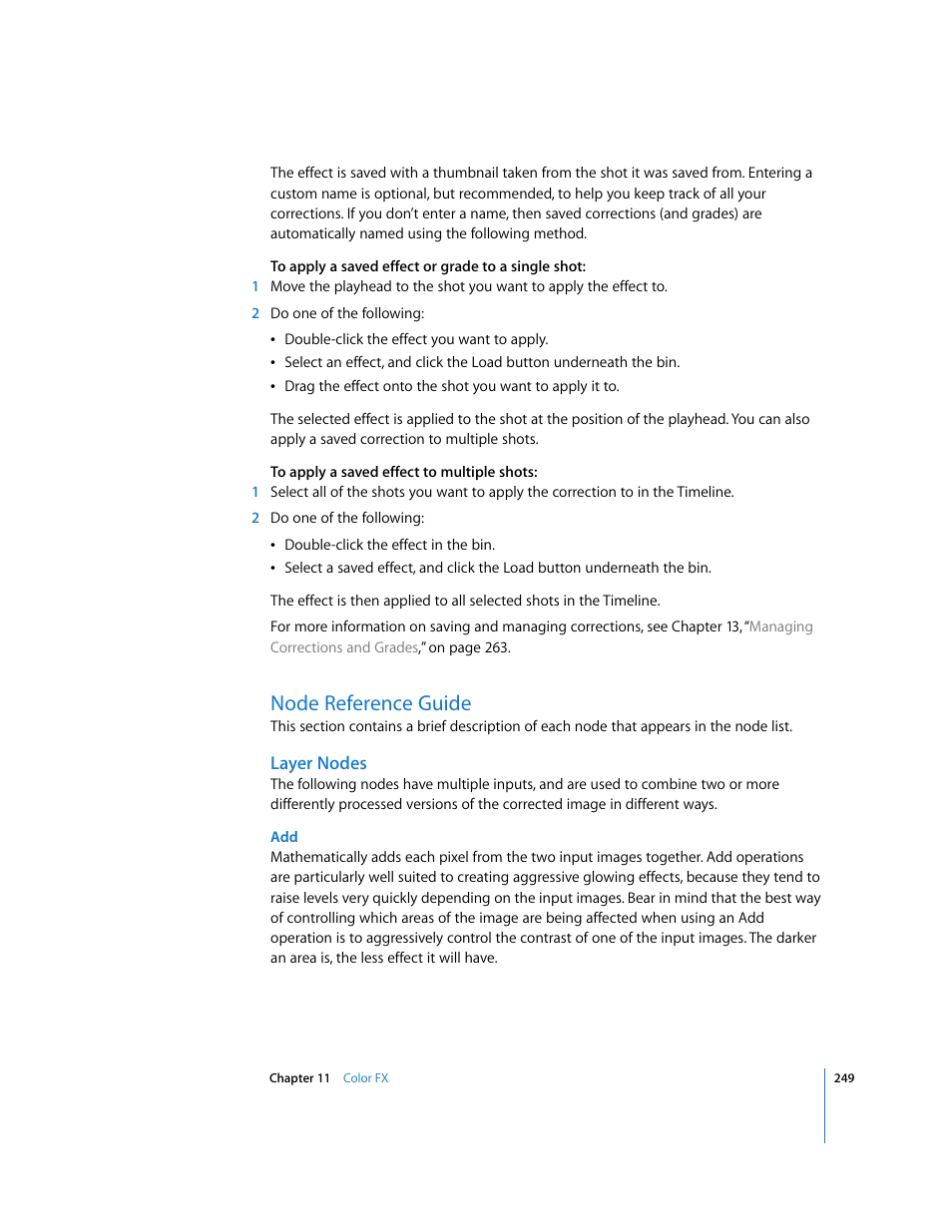 Node reference guide, Layer nodes, P. 249) | Apple Color 1.0 User Manual | Page 249 / 364