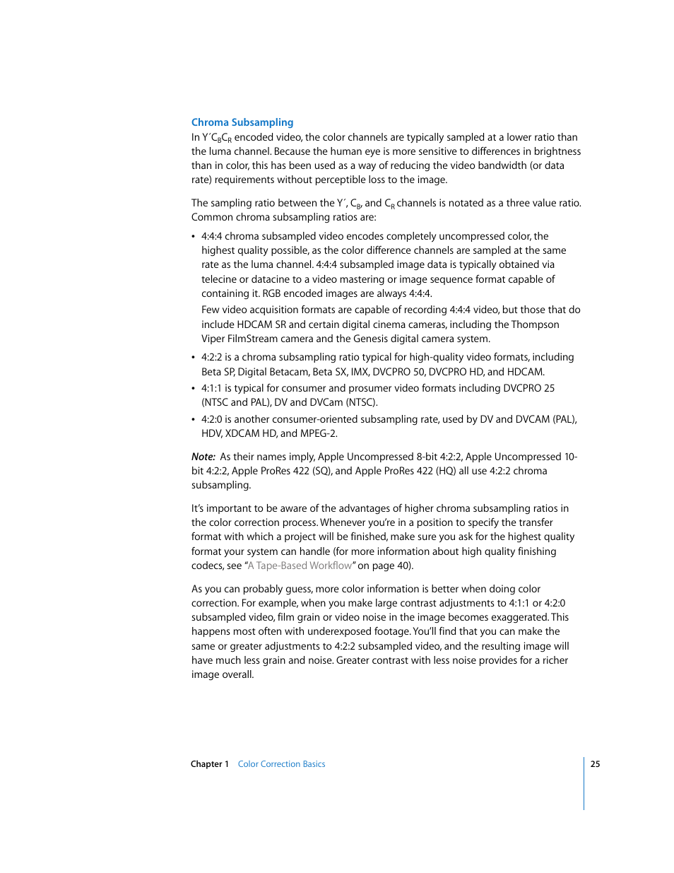 Chroma subsampling | Apple Color 1.0 User Manual | Page 25 / 364