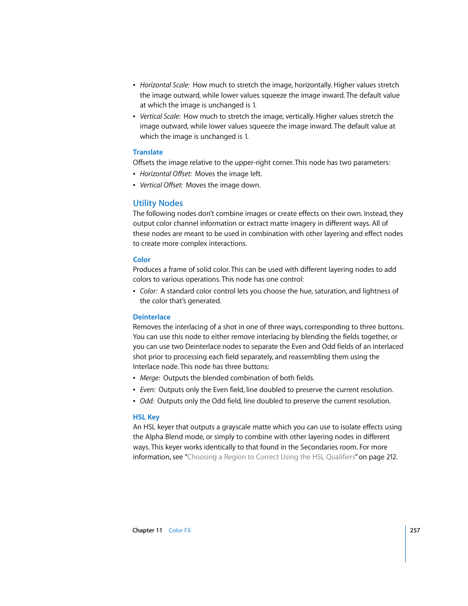 Utility nodes | Apple Color 1.0 User Manual | Page 257 / 364