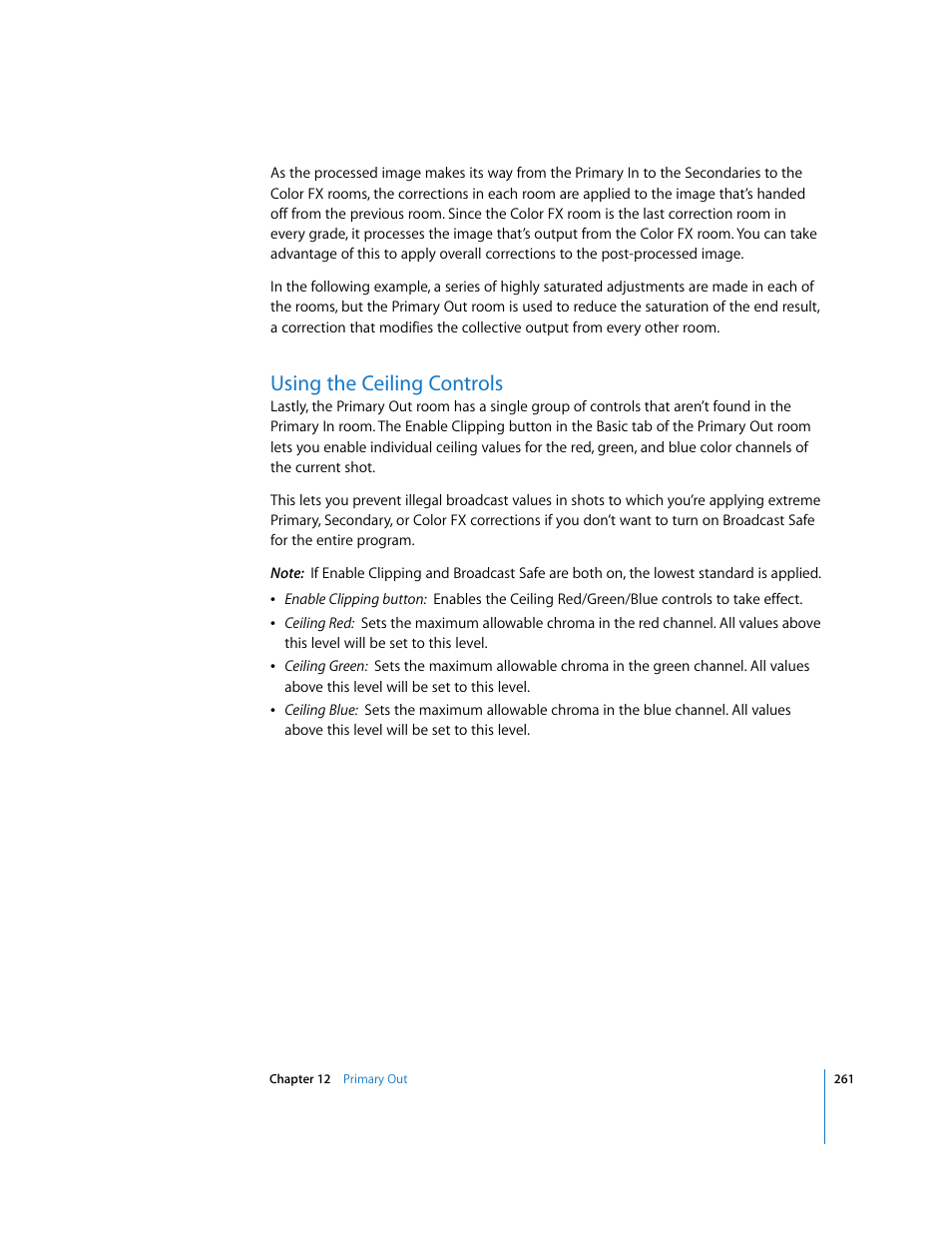 Using the ceiling controls, P. 261) | Apple Color 1.0 User Manual | Page 261 / 364