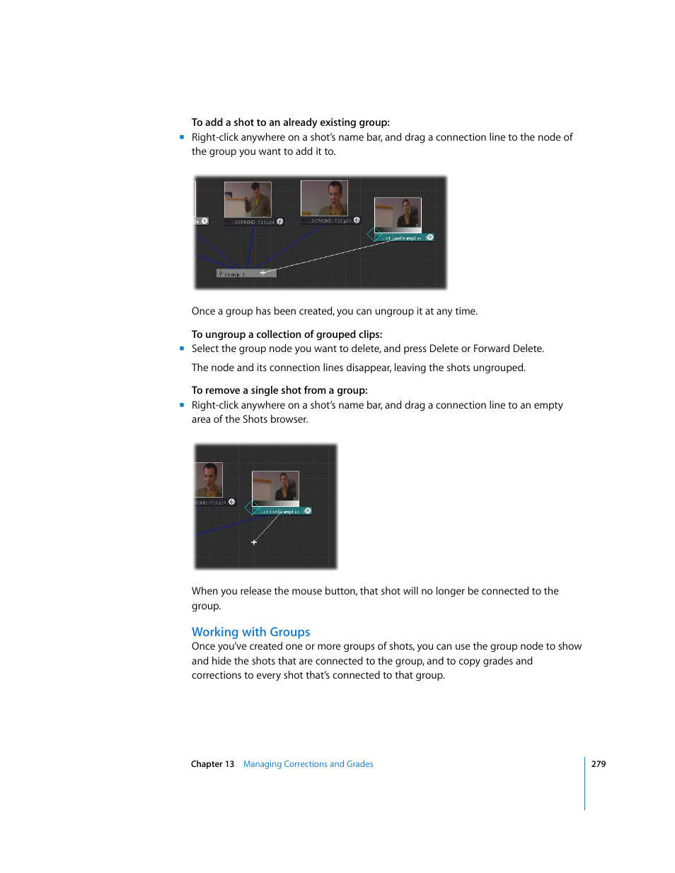 Working with groups | Apple Color 1.0 User Manual | Page 279 / 364
