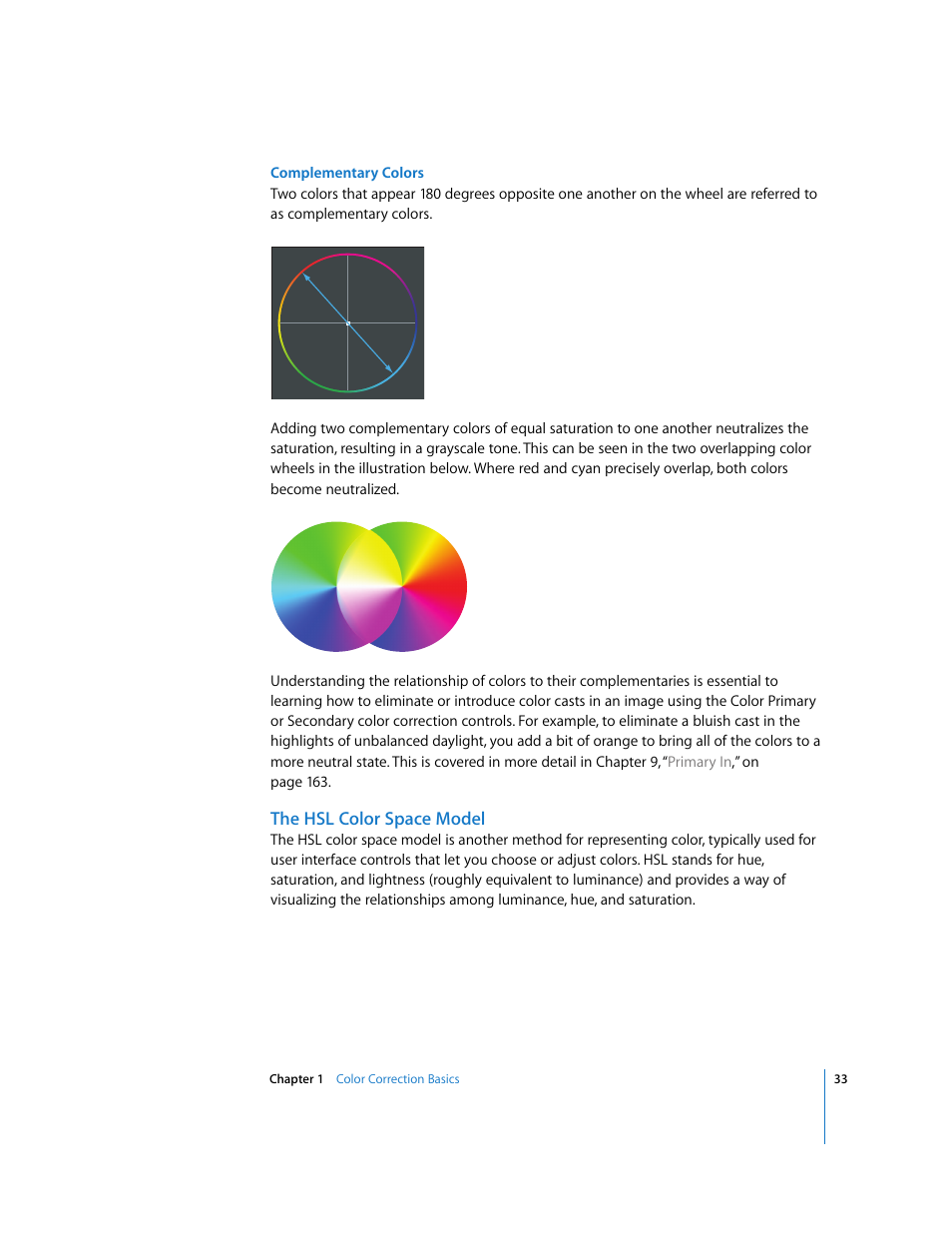 The hsl color space model | Apple Color 1.0 User Manual | Page 33 / 364