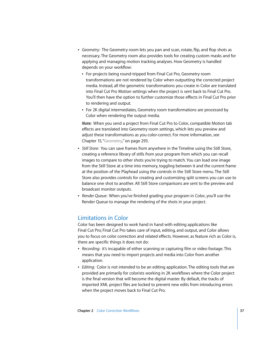 Limitations in color, P. 37) | Apple Color 1.0 User Manual | Page 37 / 364