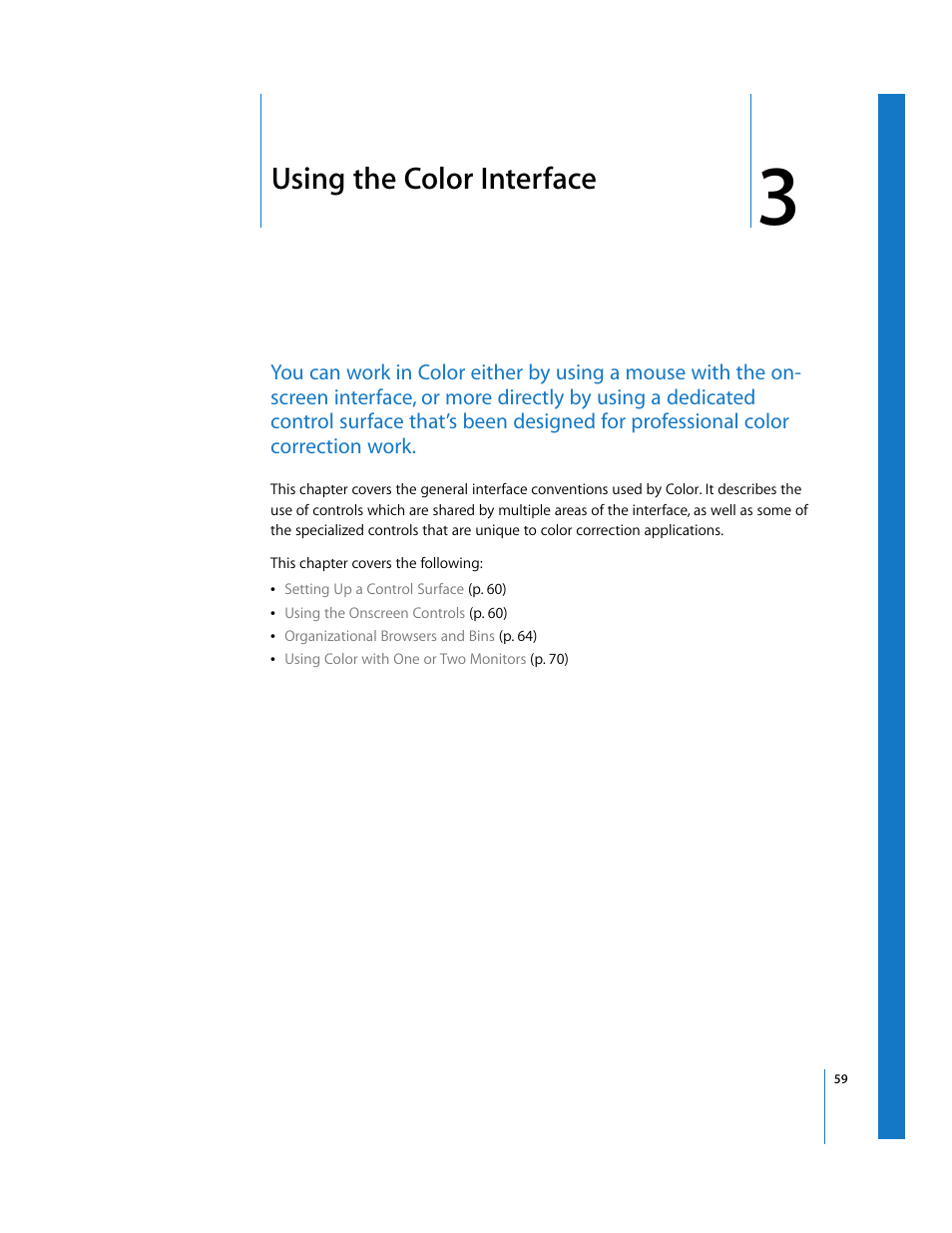 Using the color interface, Chapter 3 | Apple Color 1.0 User Manual | Page 59 / 364