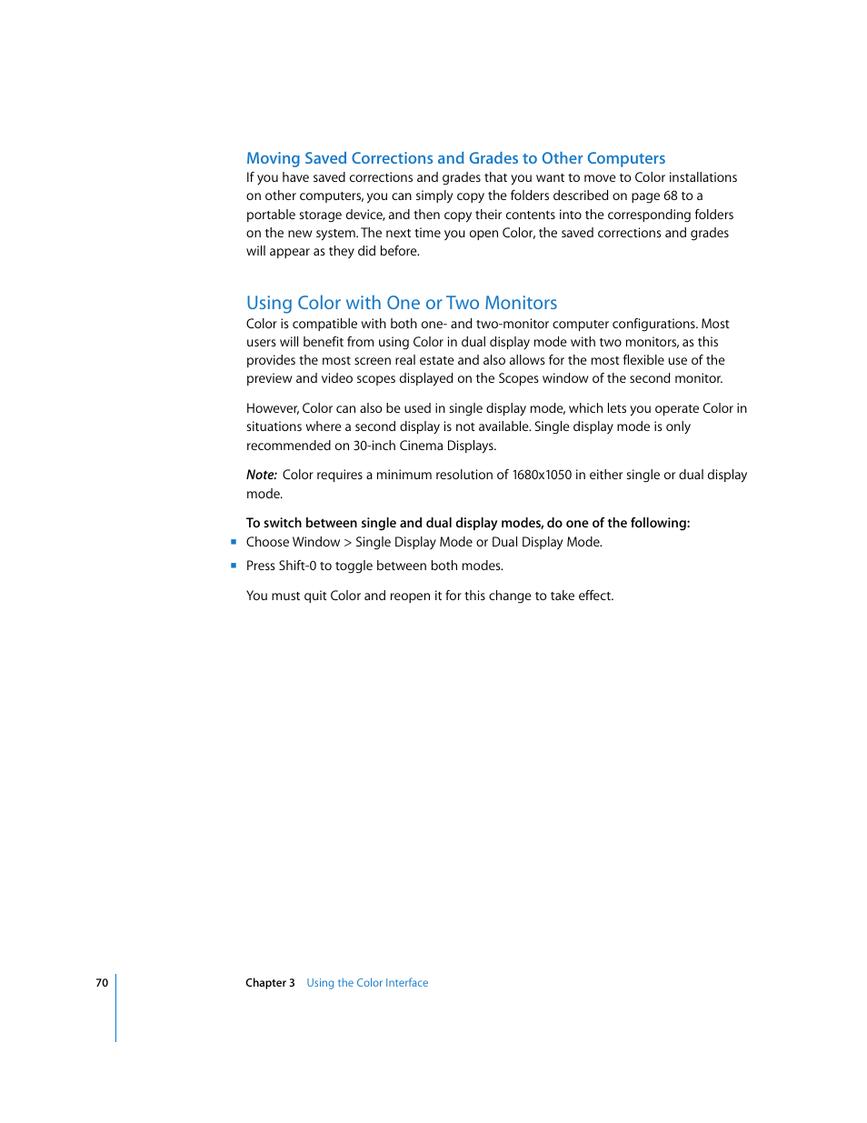 Using color with one or two monitors, P. 70) | Apple Color 1.0 User Manual | Page 70 / 364