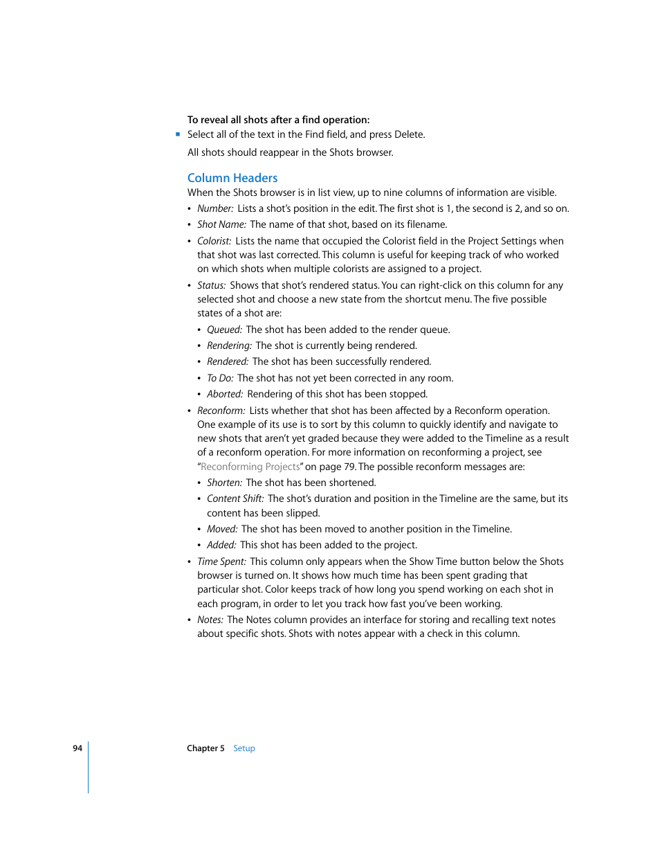 Column headers | Apple Color 1.0 User Manual | Page 94 / 364