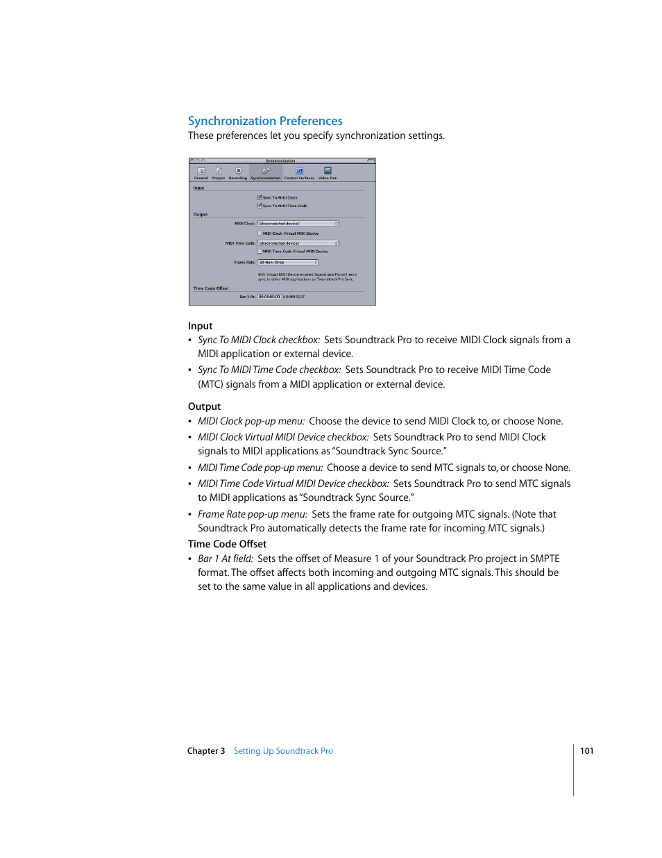 Synchronization preferences | Apple Soundtrack Pro 2 User Manual | Page 101 / 566