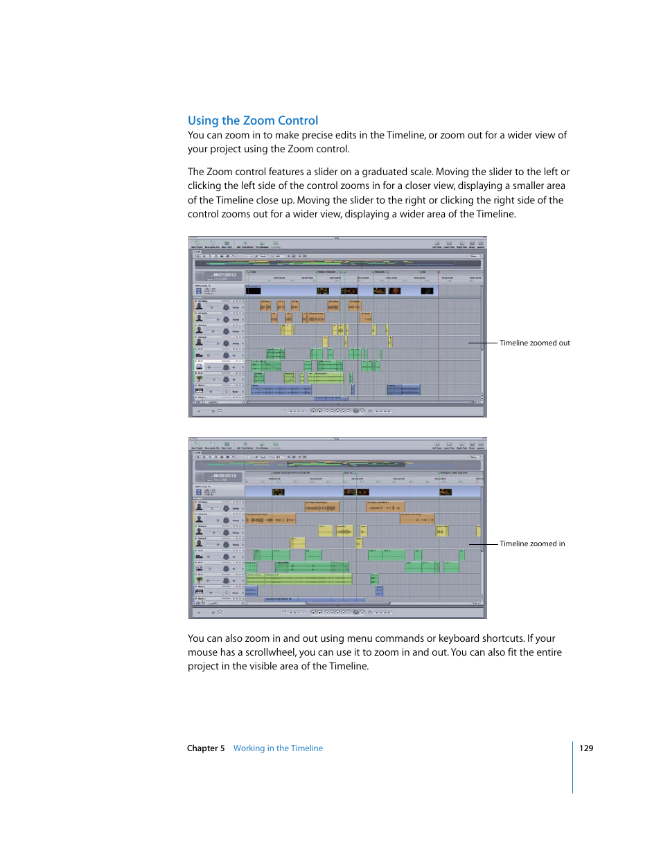 Using the zoom control | Apple Soundtrack Pro 2 User Manual | Page 129 / 566