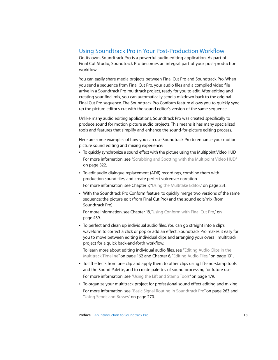 Apple Soundtrack Pro 2 User Manual | Page 13 / 566