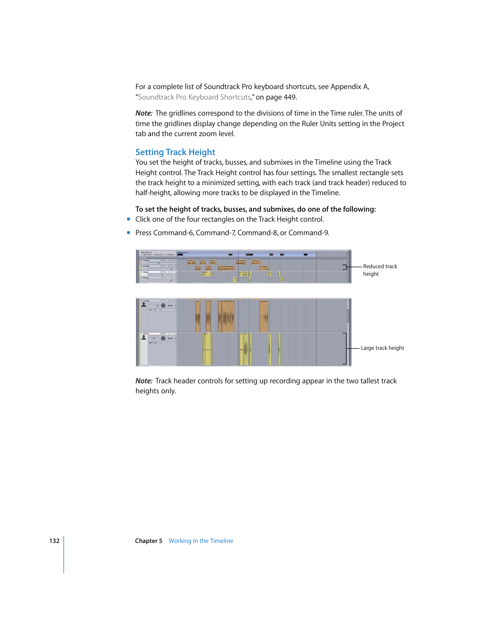 Setting track height | Apple Soundtrack Pro 2 User Manual | Page 132 / 566