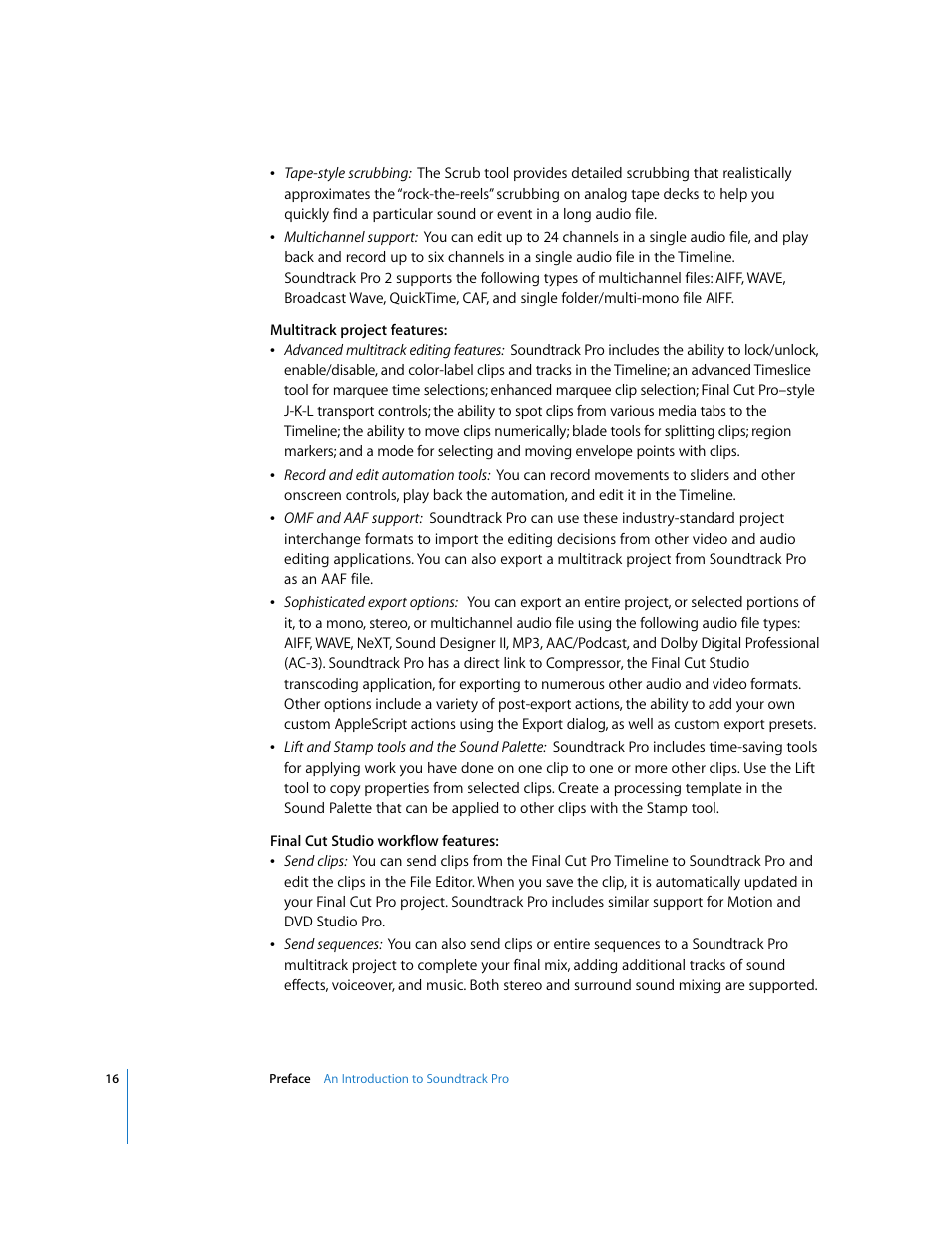 Apple Soundtrack Pro 2 User Manual | Page 16 / 566