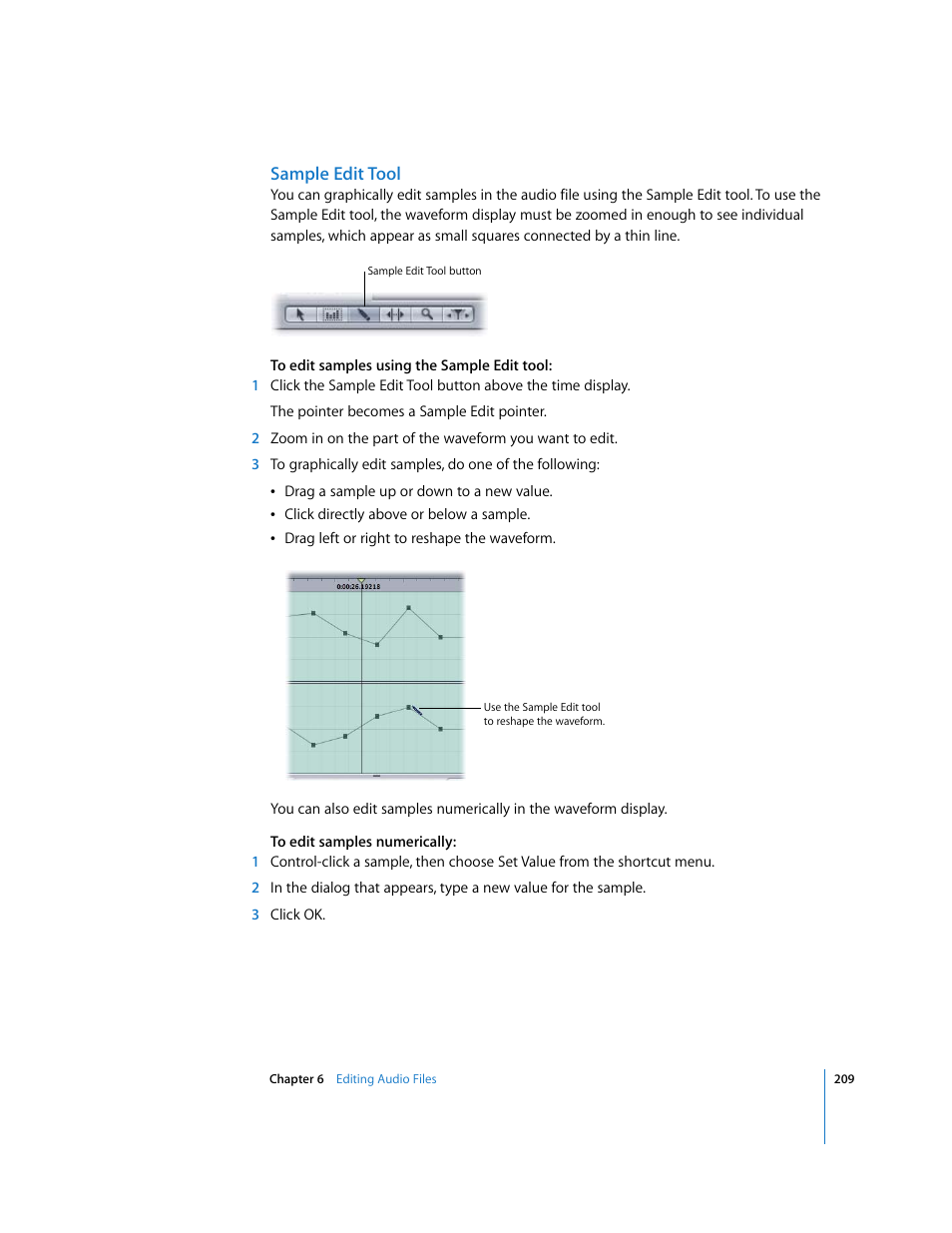 Sample edit tool | Apple Soundtrack Pro 2 User Manual | Page 209 / 566