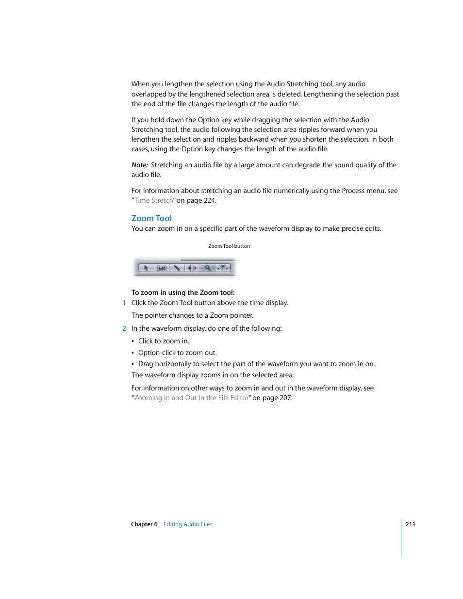 Zoom tool | Apple Soundtrack Pro 2 User Manual | Page 211 / 566