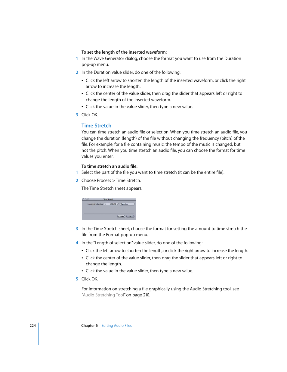Time stretch | Apple Soundtrack Pro 2 User Manual | Page 224 / 566