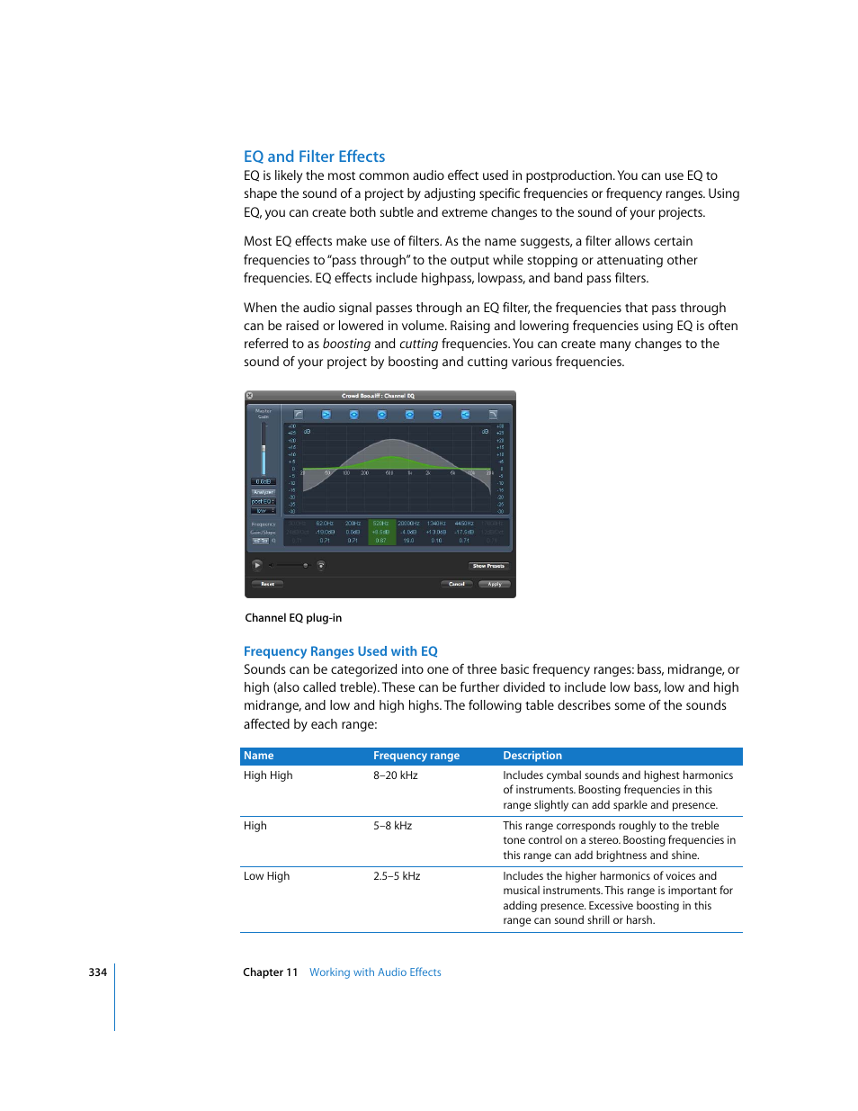 Eq and filter effects | Apple Soundtrack Pro 2 User Manual | Page 334 / 566