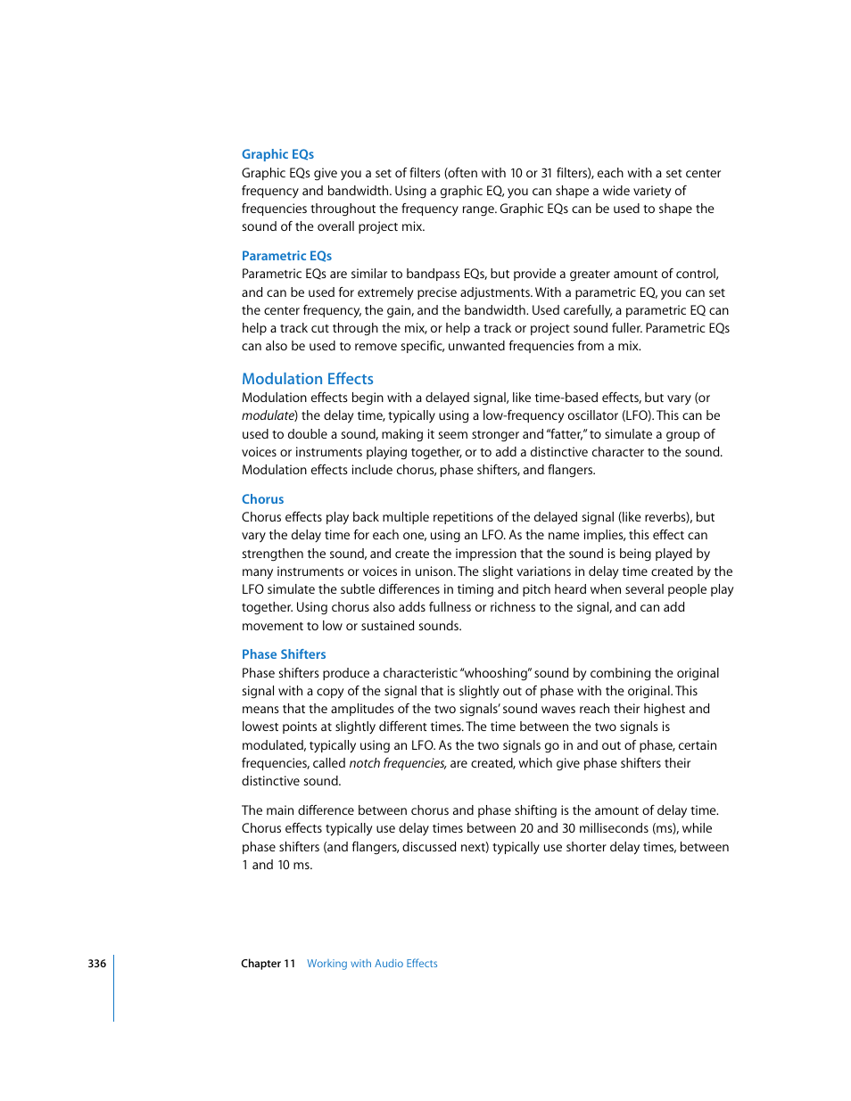 Modulation effects | Apple Soundtrack Pro 2 User Manual | Page 336 / 566