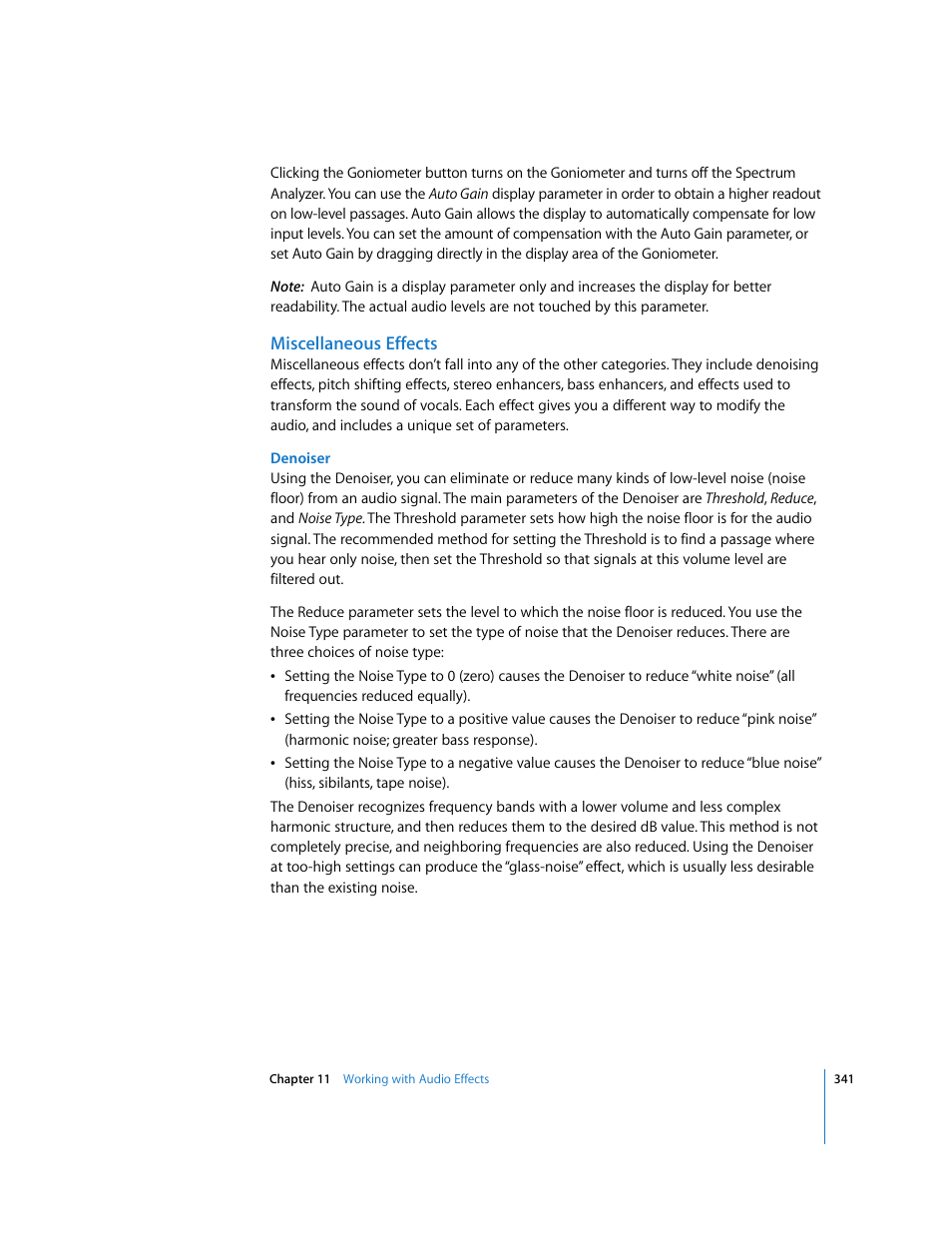 Miscellaneous effects | Apple Soundtrack Pro 2 User Manual | Page 341 / 566