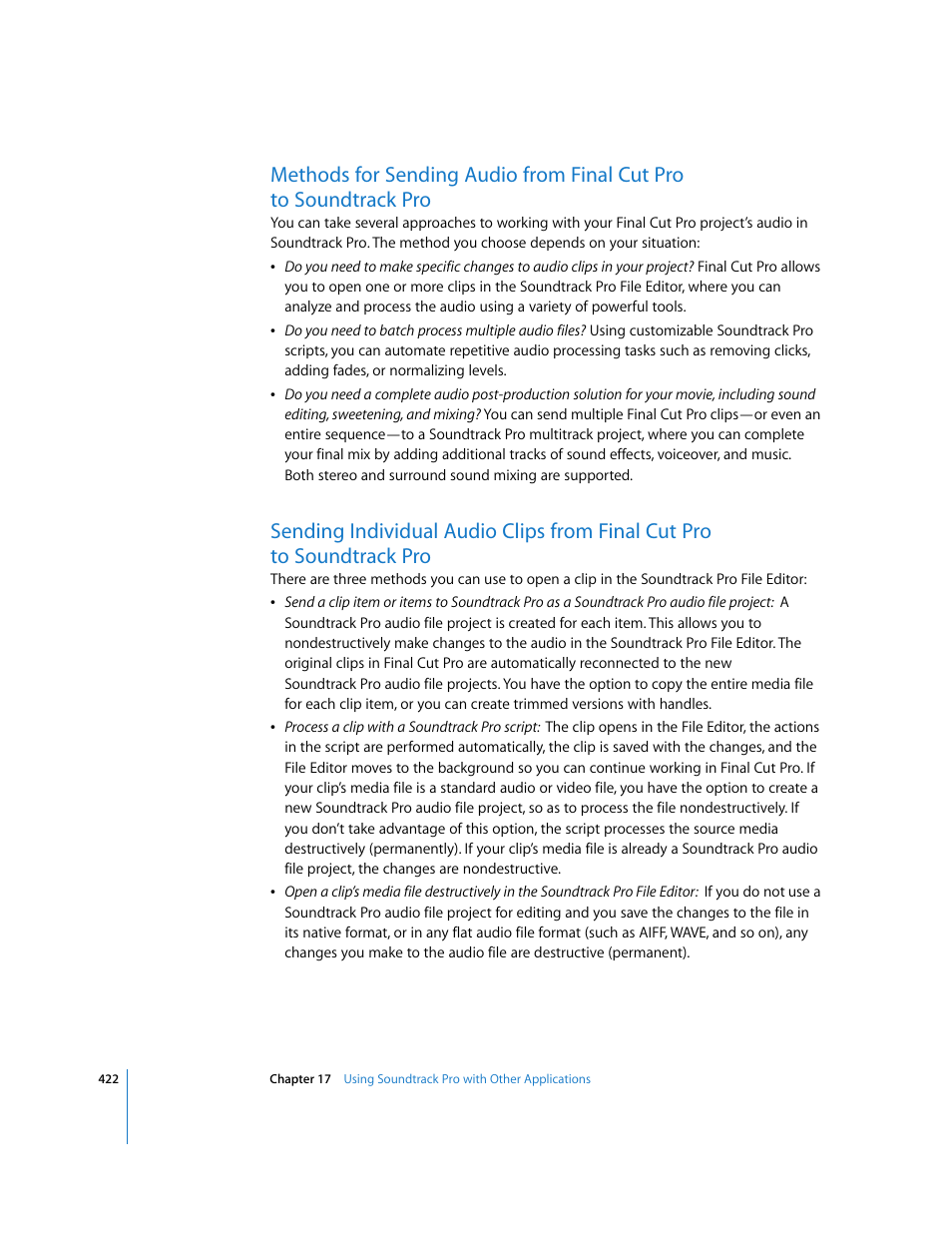 Apple Soundtrack Pro 2 User Manual | Page 422 / 566