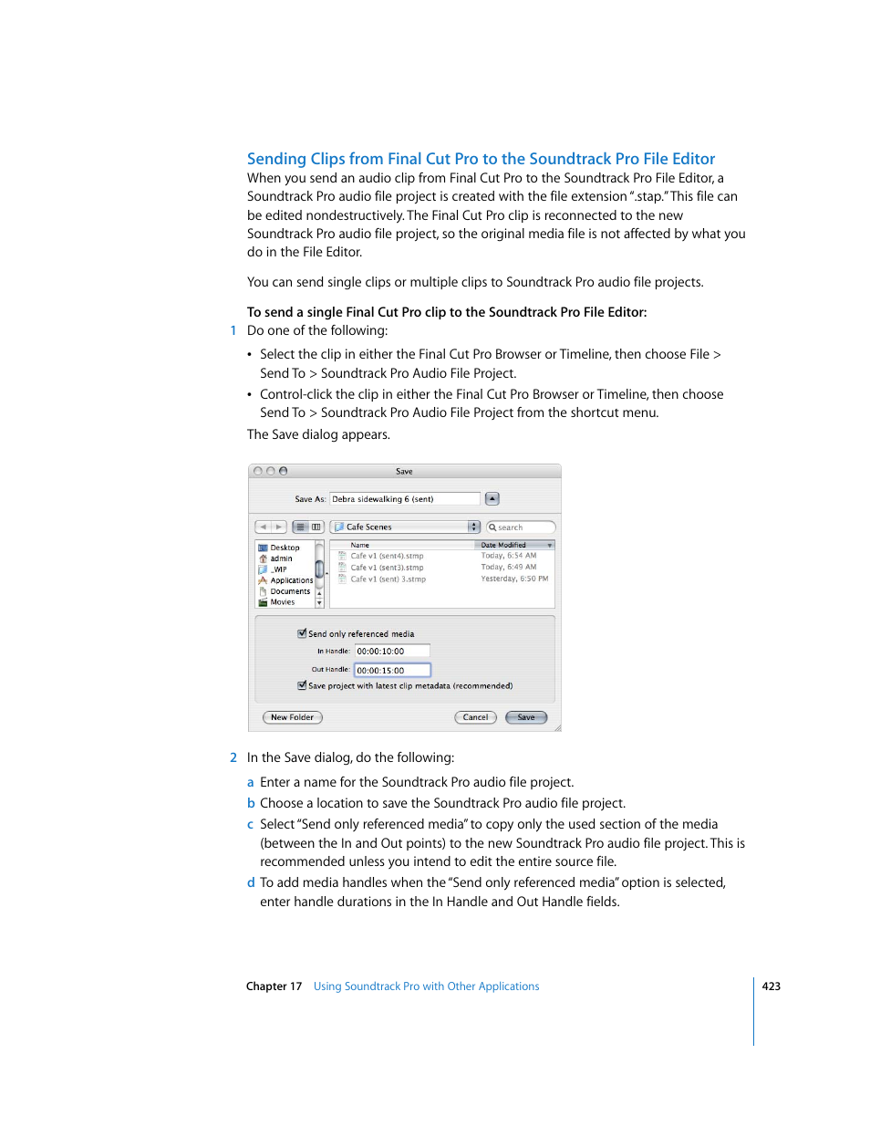 Apple Soundtrack Pro 2 User Manual | Page 423 / 566