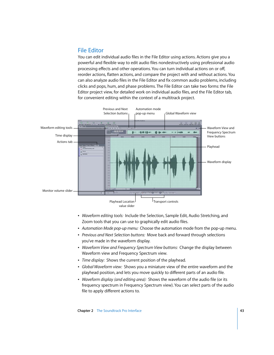 File editor | Apple Soundtrack Pro 2 User Manual | Page 43 / 566