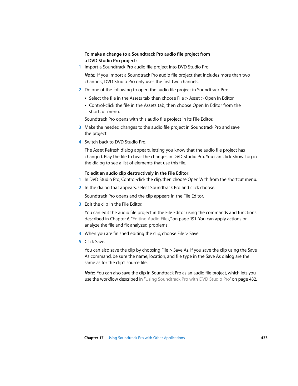 Apple Soundtrack Pro 2 User Manual | Page 433 / 566