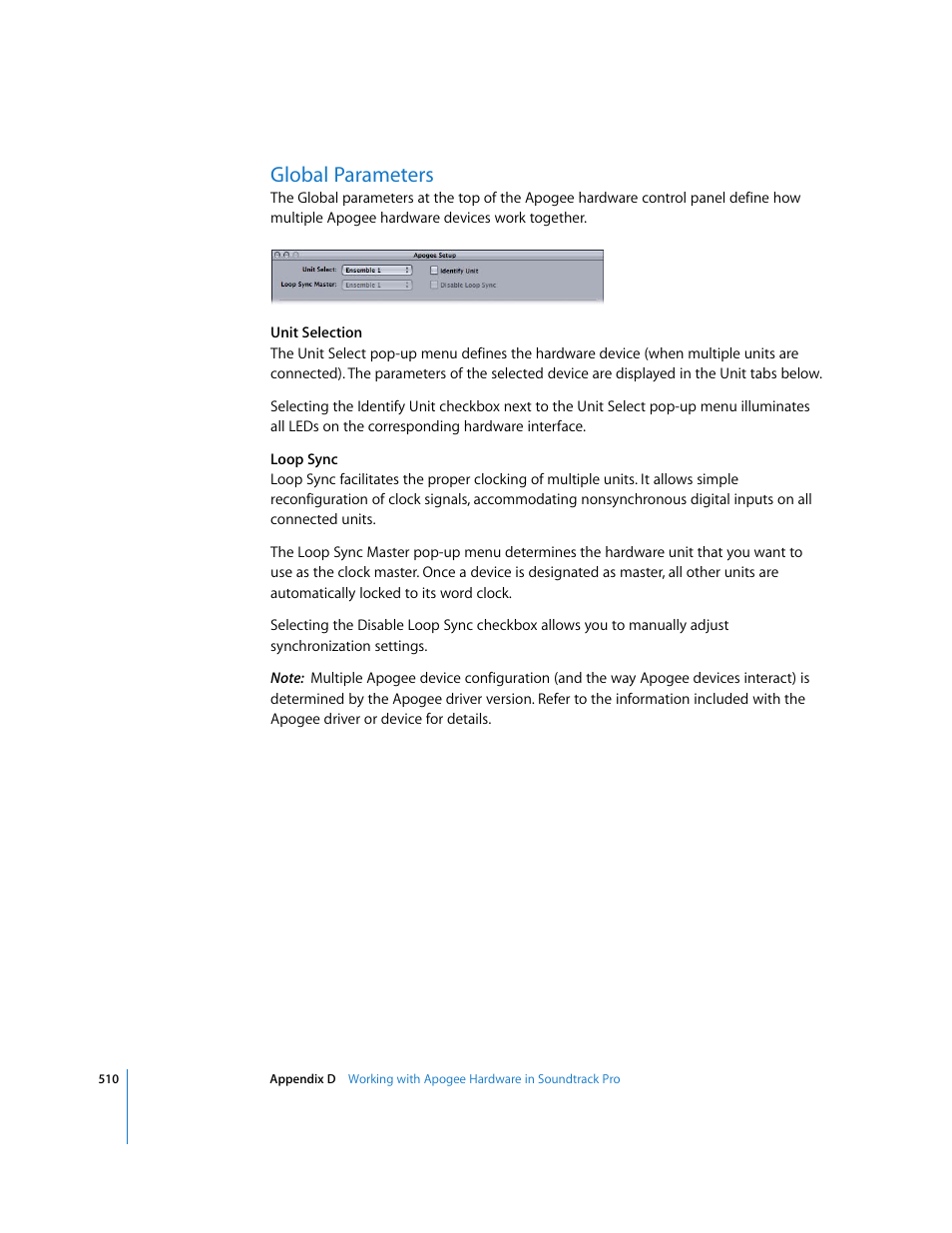 Global parameters | Apple Soundtrack Pro 2 User Manual | Page 510 / 566