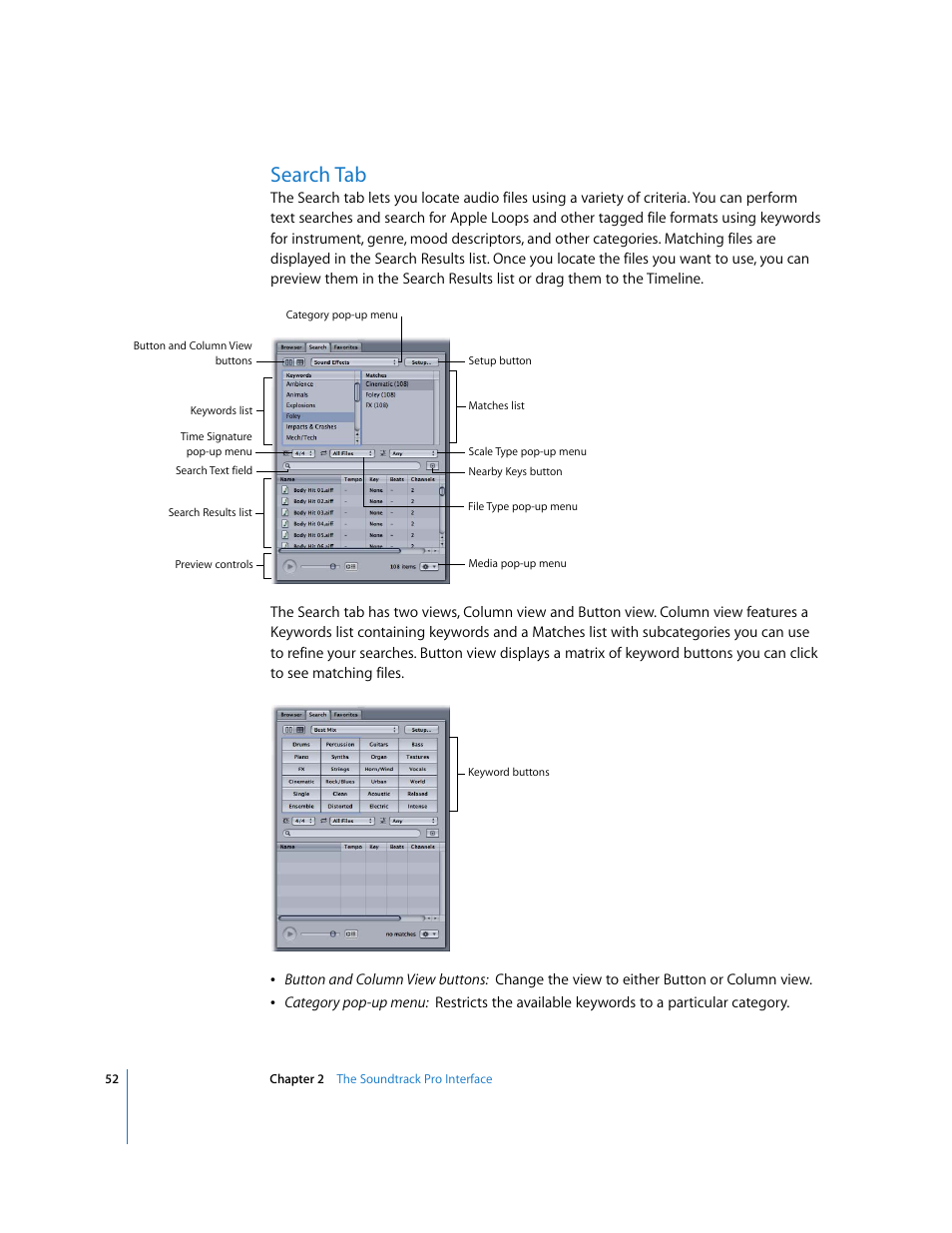Search tab | Apple Soundtrack Pro 2 User Manual | Page 52 / 566