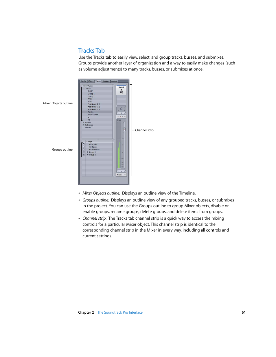 Tracks tab | Apple Soundtrack Pro 2 User Manual | Page 61 / 566