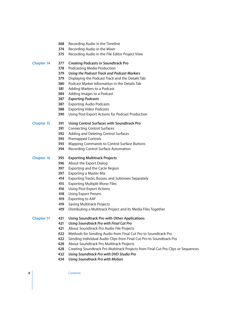 Apple Soundtrack Pro 2 User Manual | Page 8 / 566