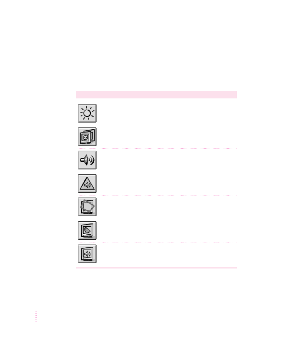 Monitors & sound buttons at a glance | Apple AppleVision 750 User Manual | Page 34 / 114