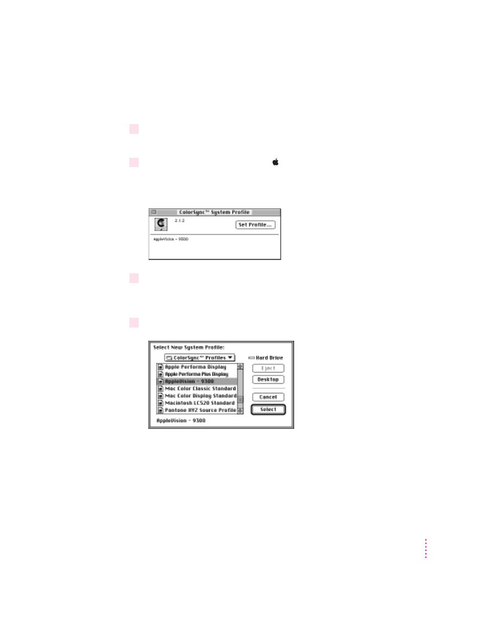 Setting the colorsync system profile | Apple AppleVision 750 User Manual | Page 85 / 114