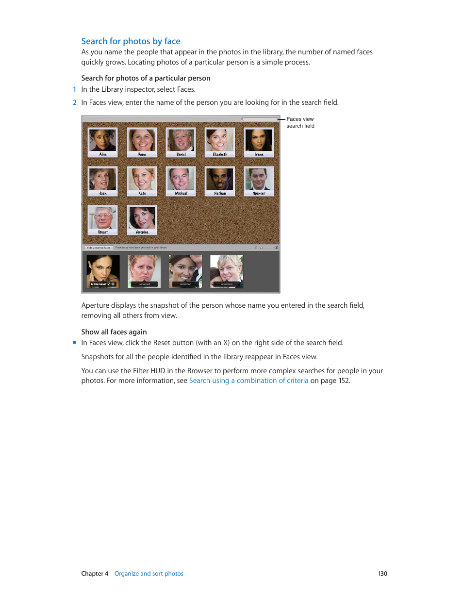 Search for photos by face | Apple Aperture 3.5 User Manual | Page 130 / 526