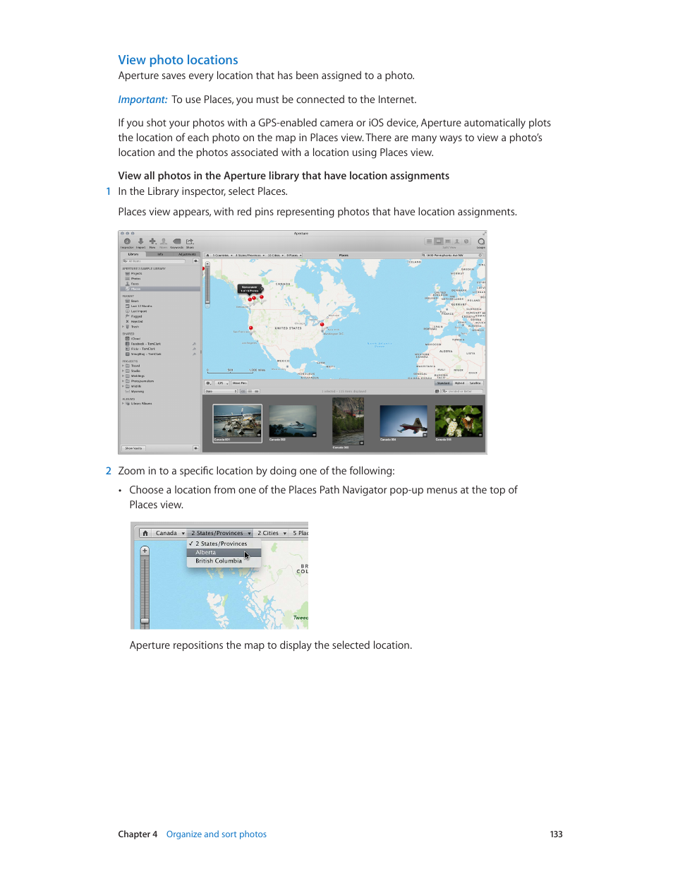 View photo locations | Apple Aperture 3.5 User Manual | Page 133 / 526