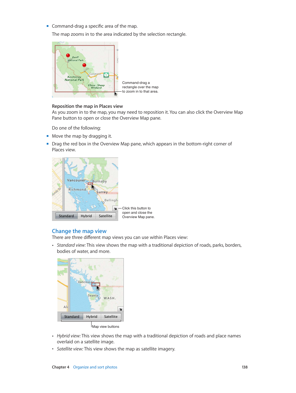 Change the map view | Apple Aperture 3.5 User Manual | Page 138 / 526