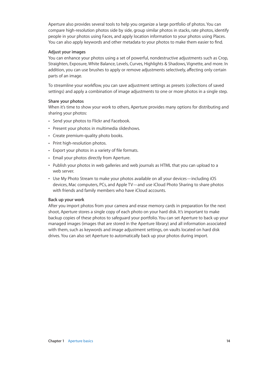 Apple Aperture 3.5 User Manual | Page 14 / 526