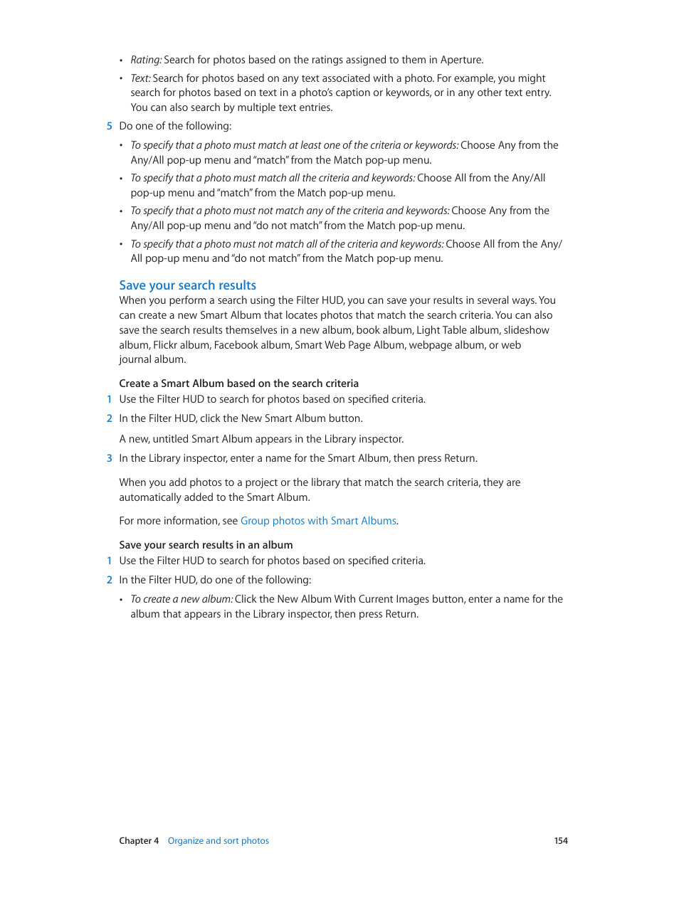 Save your search results | Apple Aperture 3.5 User Manual | Page 154 / 526