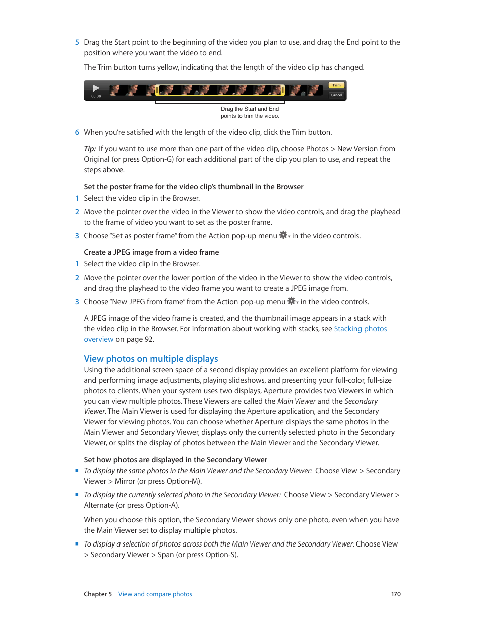 View photos on multiple displays | Apple Aperture 3.5 User Manual | Page 170 / 526
