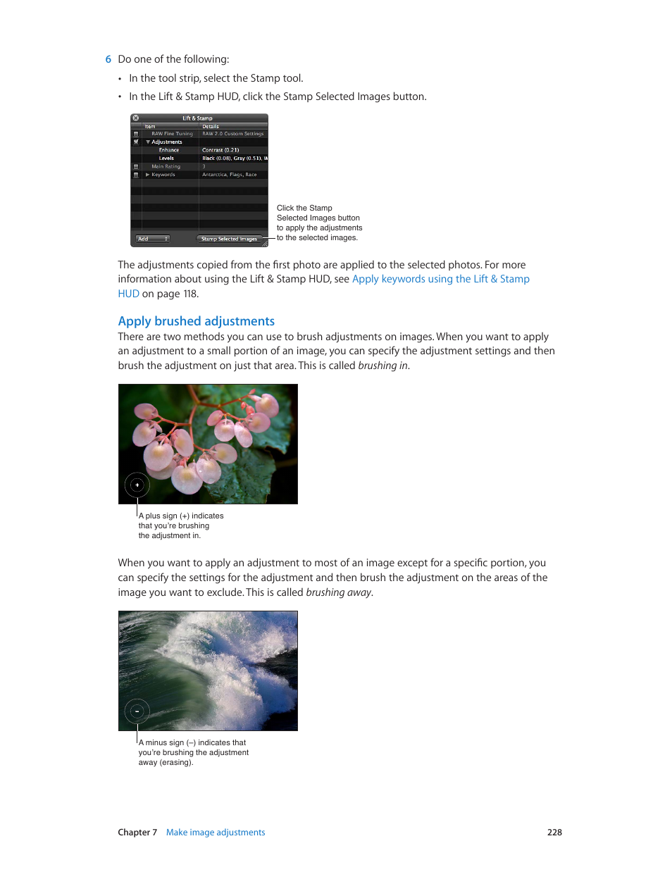 Apply brushed adjustments | Apple Aperture 3.5 User Manual | Page 228 / 526