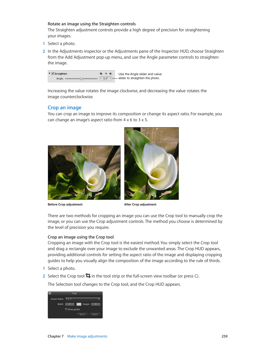 Crop an image | Apple Aperture 3.5 User Manual | Page 259 / 526