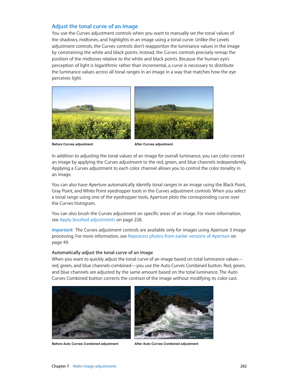 Adjust the tonal curve of an image | Apple Aperture 3.5 User Manual | Page 282 / 526