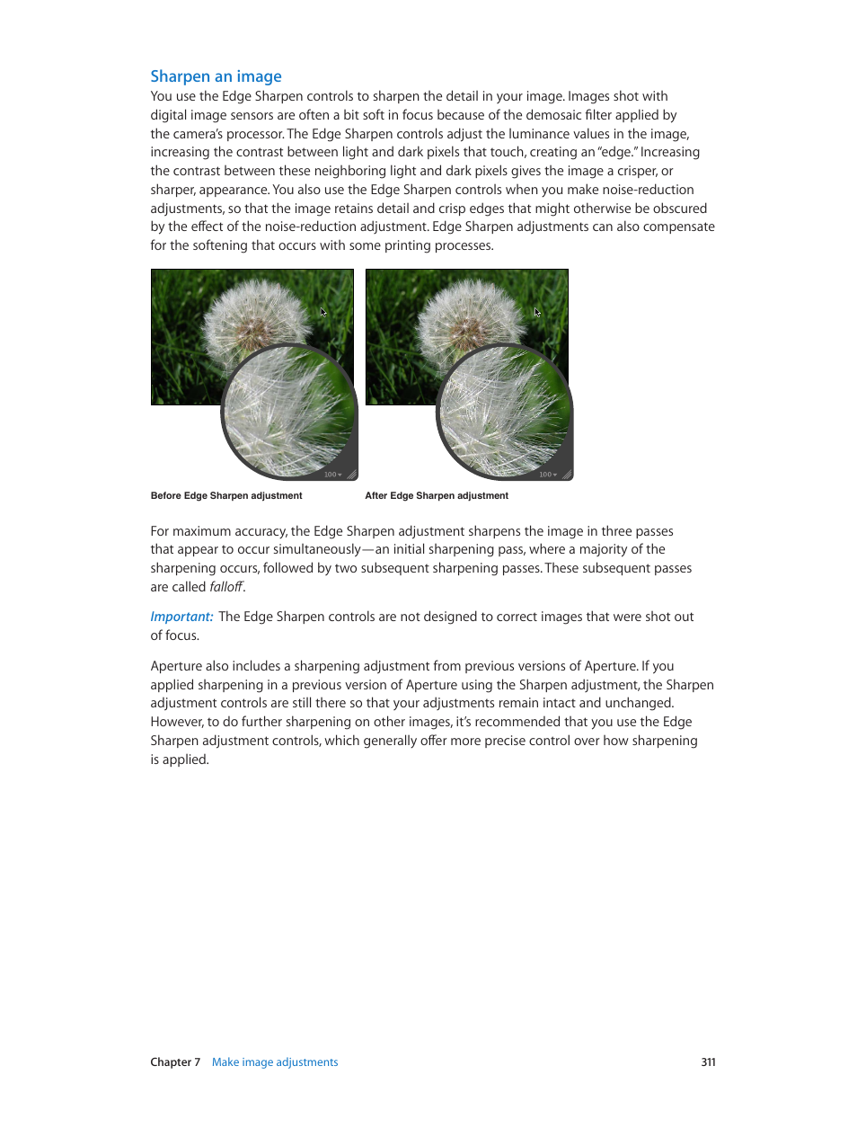 Sharpen an image | Apple Aperture 3.5 User Manual | Page 311 / 526