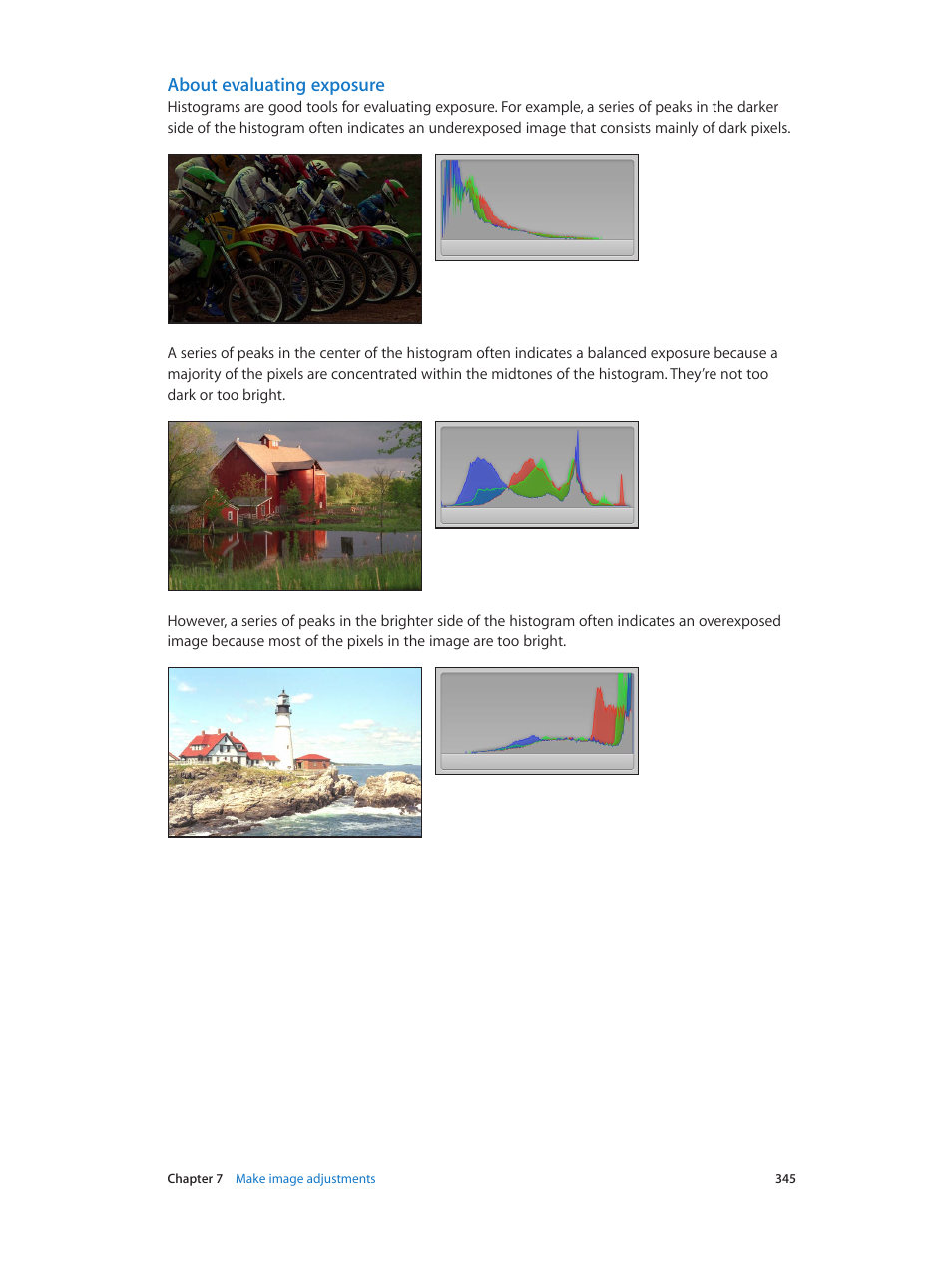 About evaluating exposure | Apple Aperture 3.5 User Manual | Page 345 / 526
