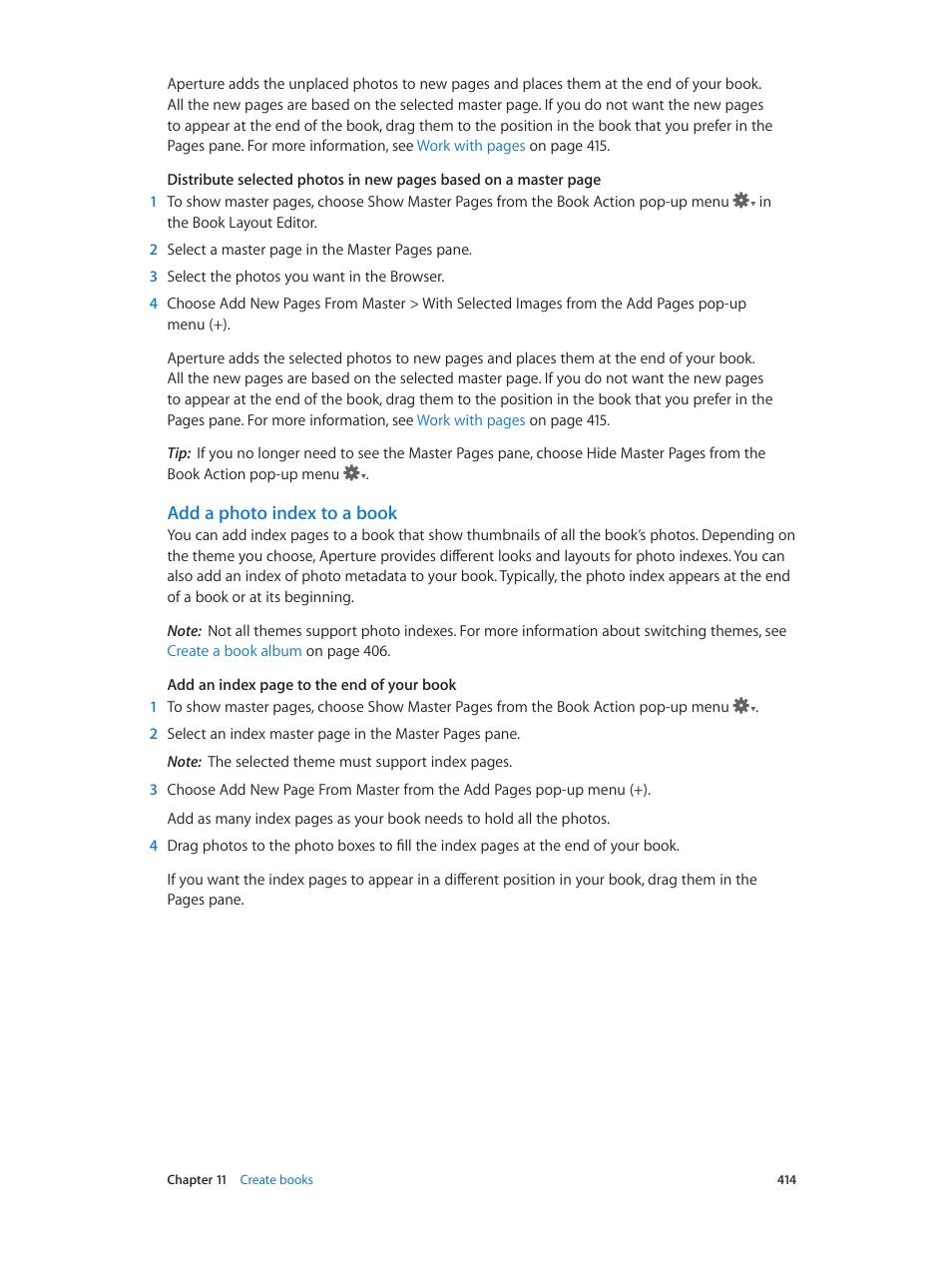 Add a photo index to a book | Apple Aperture 3.5 User Manual | Page 414 / 526