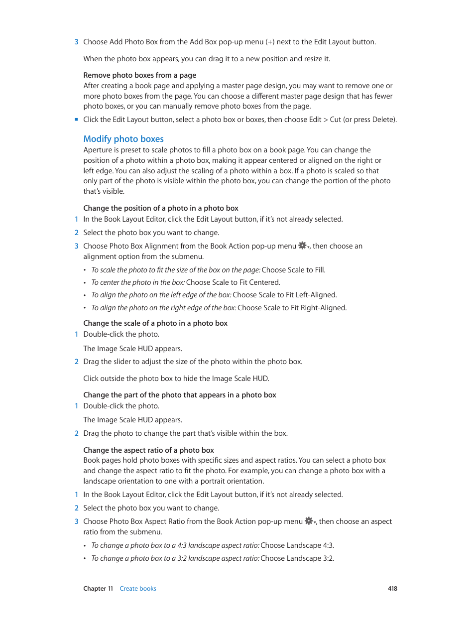 Modify photo boxes | Apple Aperture 3.5 User Manual | Page 418 / 526