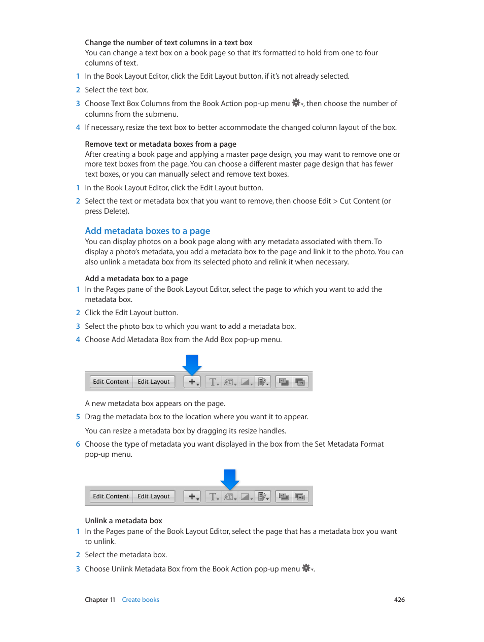 Add metadata boxes to a page | Apple Aperture 3.5 User Manual | Page 426 / 526