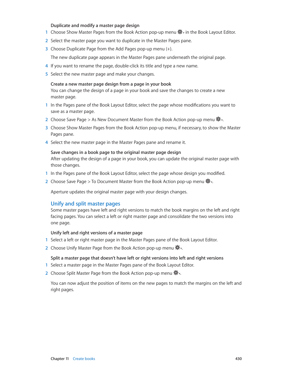 Unify and split master pages | Apple Aperture 3.5 User Manual | Page 430 / 526