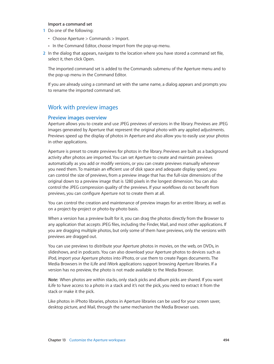 Work with preview images, Preview images overview, 494 work with preview images 494 | Preview images, Overview, Preview, Images overview, 494 and | Apple Aperture 3.5 User Manual | Page 494 / 526