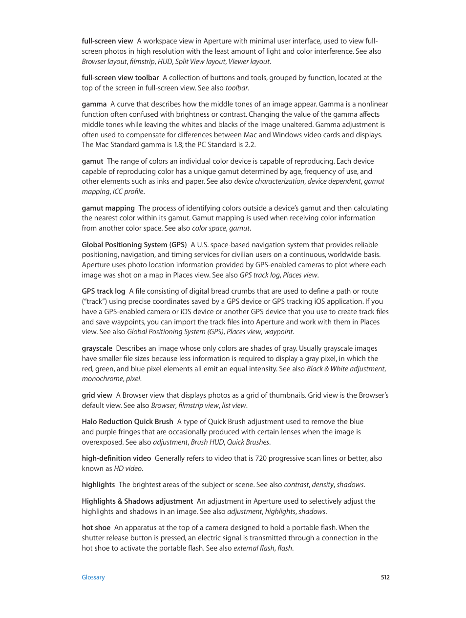 Apple Aperture 3.5 User Manual | Page 512 / 526